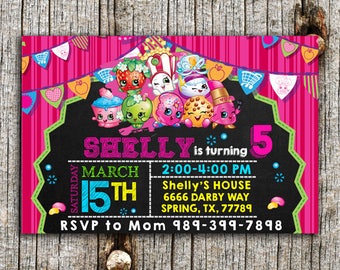 Shopkins Invitation, Shopkins, Shopkins Party, Shopkins Printable, Shopkins Invite, Shopkins Birthday Party, Shopkins Card