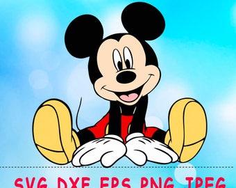 Mickey Mouse SVG DXF Png Cut Vector Files Silhouette Studio Cameo Cricut Design Vinyl Decal Scrapbooking Stencil Birthday Party Transfer