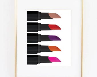 Lipstick;Beauty;Home Decor;Wall Hanging;Poster;Print;Picture;Makeup Lips;A4/A3/A5