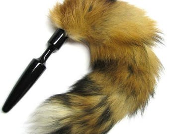 Exclusive butt plug anal plugs wood plug painted fetish Wood Plug BDSM Fox-tail Fox