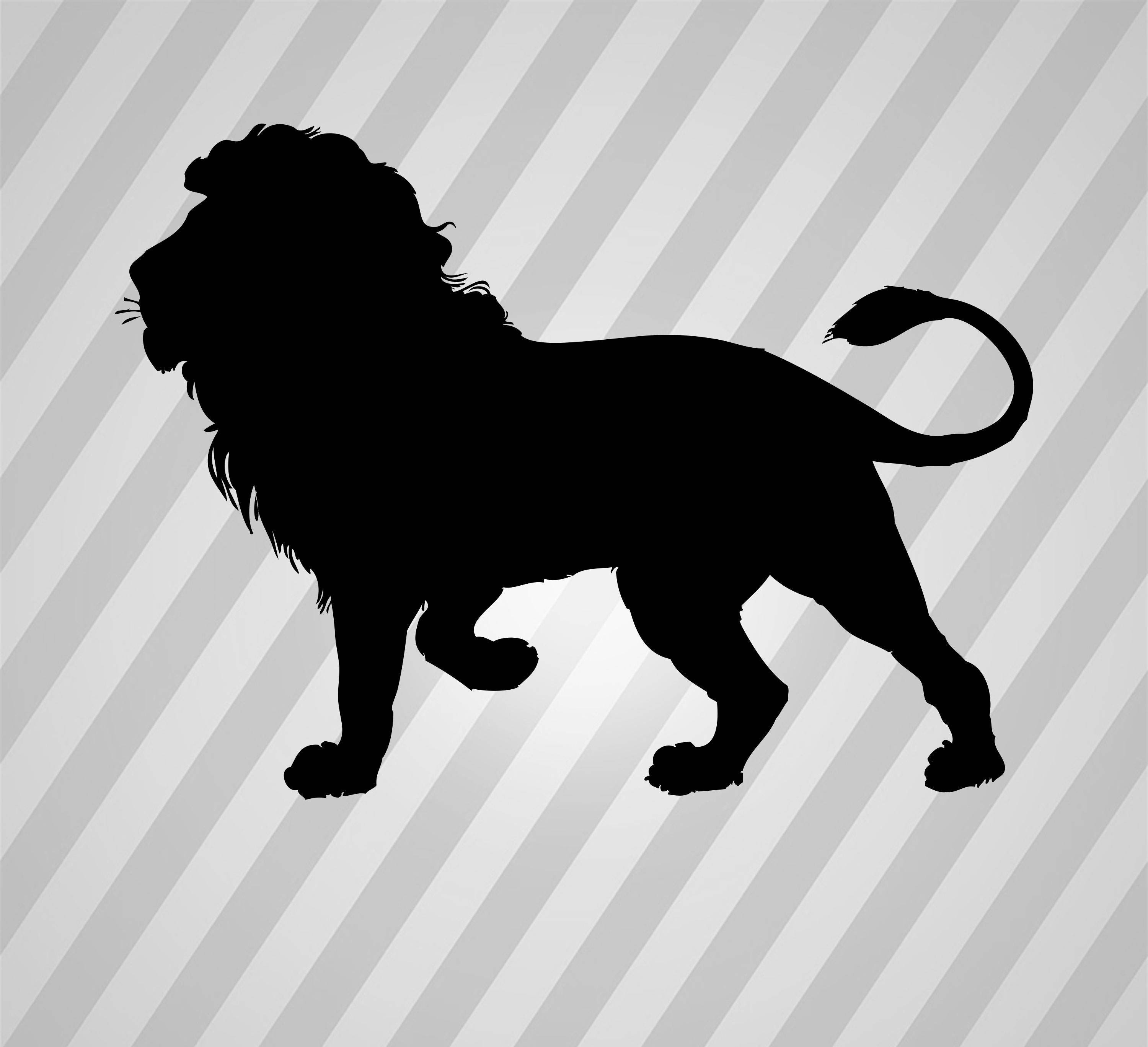 Download Lion Silhouette Svg Dxf Eps Silhouette Rld Rdworks Pdf Png