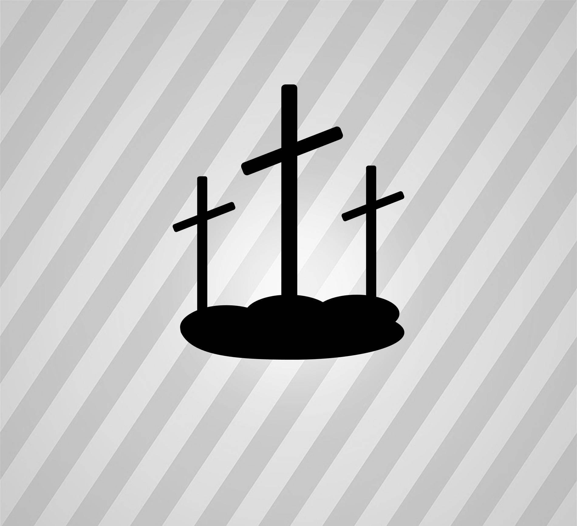 Download Three Crosses Silhouette Cross - Svg Dxf Eps Silhouette ...