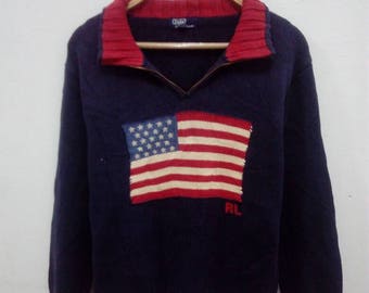 polo sweater american flag