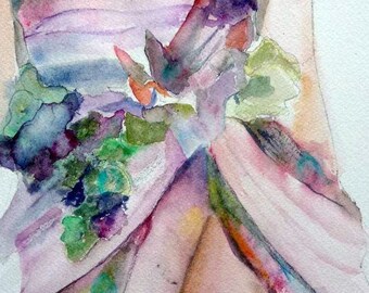 watercolor floral dress