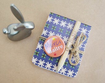 Master Notepad Vintage orange button and pencil