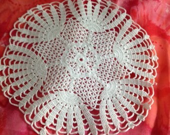 Old small round lace crochet doily