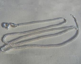 Solid 925 sterling silver flat link chain