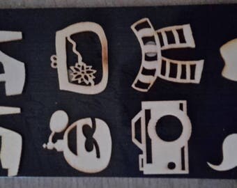 Scrapbooking wooden ornaments