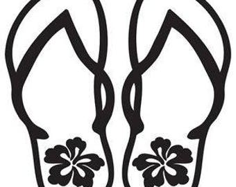 JEEP flip flop decal yeti rtic decal monogram