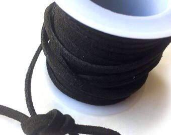Suede lace / black 3mm /largeur cut 50 cm