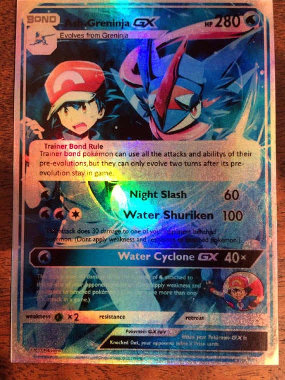 Ash greninja gx ex orica pokemon card