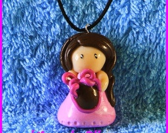 Fimo necklace doll Easter egg birthday gifts