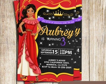 Elena of Avalor Invitations, Elena Invitation, Elena of Avalor Invitation, Elena of Avalor Party Supplies, Elena Of Avalor Birthday Party