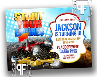 Monster Truck Birthday - Monster Truck Invitation - Monster Truck Birthday Invitation - Monster Truck Party