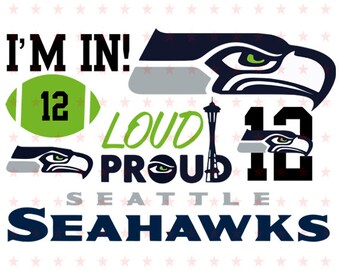 Seattle Seahawks Svg, Seattle Seahawks Svg File, Seattle Football Clipart, Seahawks Monogram, Seattle Silhouette, Seattle Seahawks CriCut