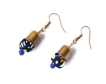 Earrings ethnic-inspired African wax