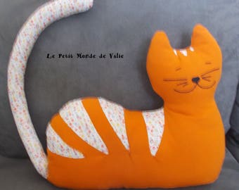 orange tabby cat floral multicolor