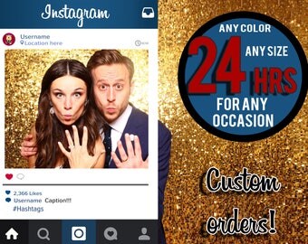 Instagram Photo Booth Prop, Instaframe, Social Media, Digital Download, Custom Design, Wedding Props, baby shower party, birthday PhotoBooth