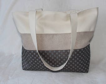 Imitation and suede handbag