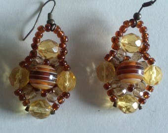 Earrings Brown and ochre