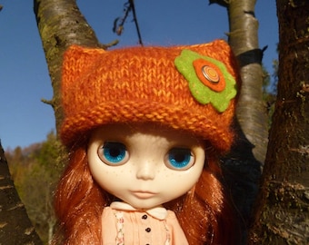 Bonnet pour Blythe - Hand knitted hat for Blythe doll