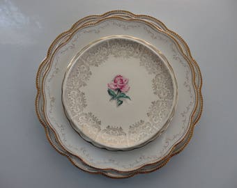 Set of 5 Mismatched China,Wedding China,Vintage China,Dessert Plates,Cake Plates,BreadPlates