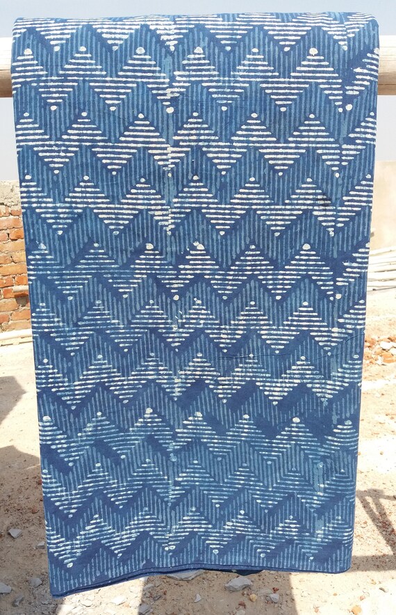 Border Fabric Soft Cotton Block Print Fabric Hand Made