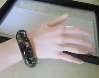 lace and silver bangle bracelet