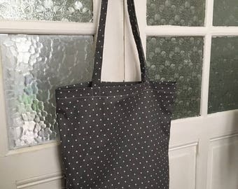 Tote bag grey with white stars