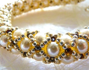 Beaded Bracelet, Pearl Bracelet, Bridal Bracelet, Wedding Jewelry, Bride Bracelet, Bridesmaids Jewelry, Victorian Jewelry, Gift for Her