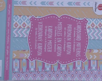 32 SHEETS 15X21CM CARTONNEES BLOCK GLITTER CHEVRON ARROWS