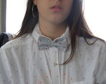 Striped bow tie & handmade.