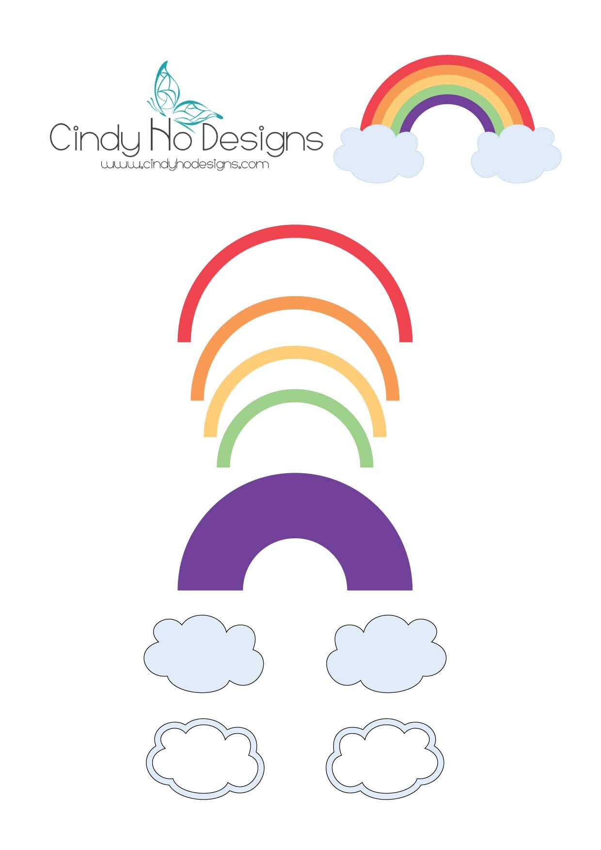 Download Basic Rainbow with Clouds Cutting Files - Vector, PNG, DXF ...