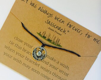 Outlander bracelet, outlander gift, jamie fraser quote gift, friendship bracelet, bridal gift, stocking stuffer, personalized bracelet