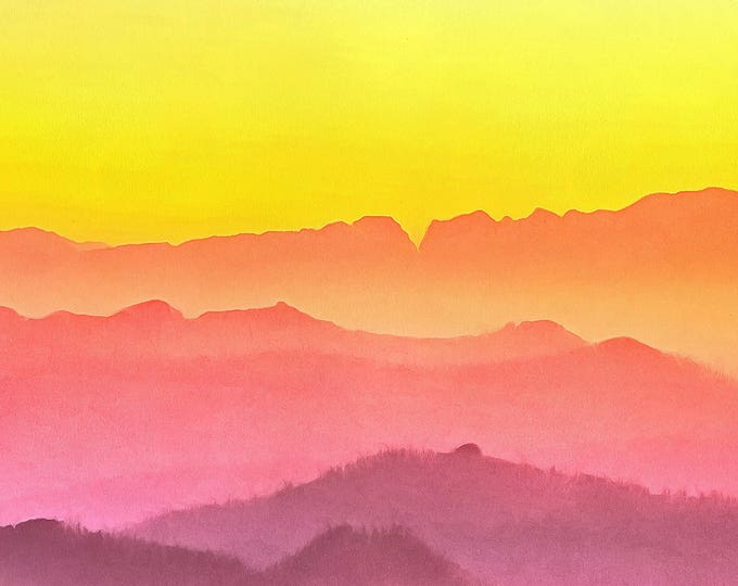 Dawn in the mountains canvas, Altmünsterhof print, Nature poster, Wall Art Canvas Print, Interior decor, room decor, landscape picture, gift