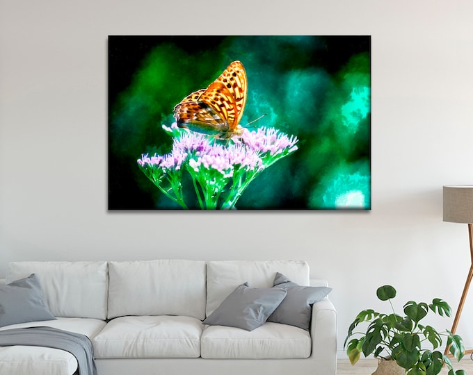 Butterfly canvas print, Сute canvas, Art Butterfly, Canvas, Interior decor, Room decor, Gift for her, Large Art painting, Gift