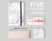 Marble Bullet Journal Starter Kit - 2018 New Year Productivity Stationery Gift Set for Minimalist - Minimal Paper Box Vol. 2