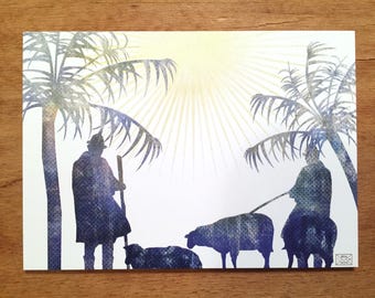 Postcard, card, Shepherd's card, Christmas card