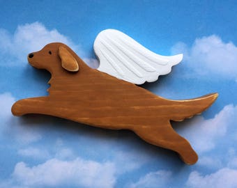 golden retriever angel figurine