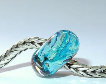 Luccicare Lampwork Bead - Nebula VII - Lined with Sterling Silver