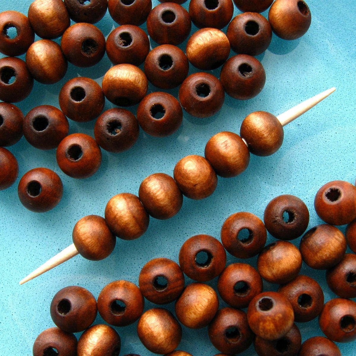 8mm Brown Wooden Beads Matte Finish - 70 Pieces - Round 8mm Medium
