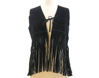 Suede fringe vest | Etsy