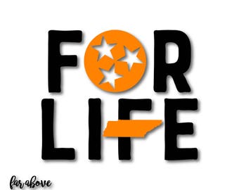 TN Tristar State For Life Tennessee SVG, EPS, dxf, png, jpg digital cut file for Silhouette or Cricut