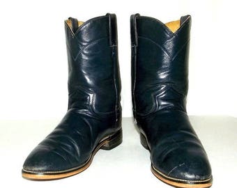 Broken in Dark Blue Roper style Cowboy boots mens size 6 D / womens size 7.5