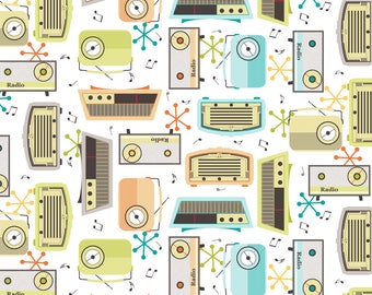 Retro Radio Fabric - Plastic Fantastic! By Inscribed Here - Retro Radio Home Decor Cotton Fabric By The Yard With Spoonflower