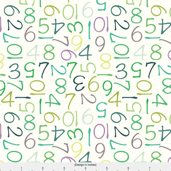 Numbers Fabric Green Numbers By Misschiffdesigns Numbers