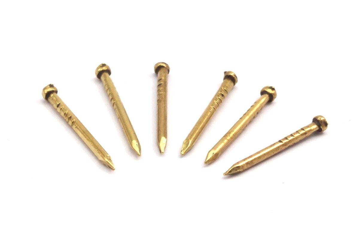 Raw Brass Nail 100 Raw Brass Nails 1.5x15mm A0950