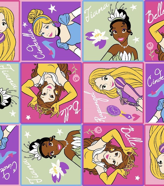 Disney Princesses Patch 59inch Fleece Fabric by the Yard