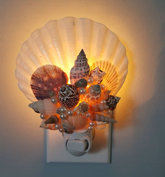 Seashell Night Light Beach Decor Nautical Decor Shell Night