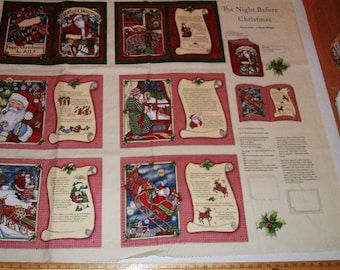 Soft Baby Book Panel Complete The Night Before Christmas Clement Moore Santa Story Christmas Book Panel Craft Show Bazaar Sewing Supply